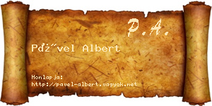 Pável Albert névjegykártya