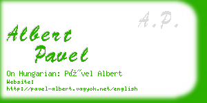 albert pavel business card